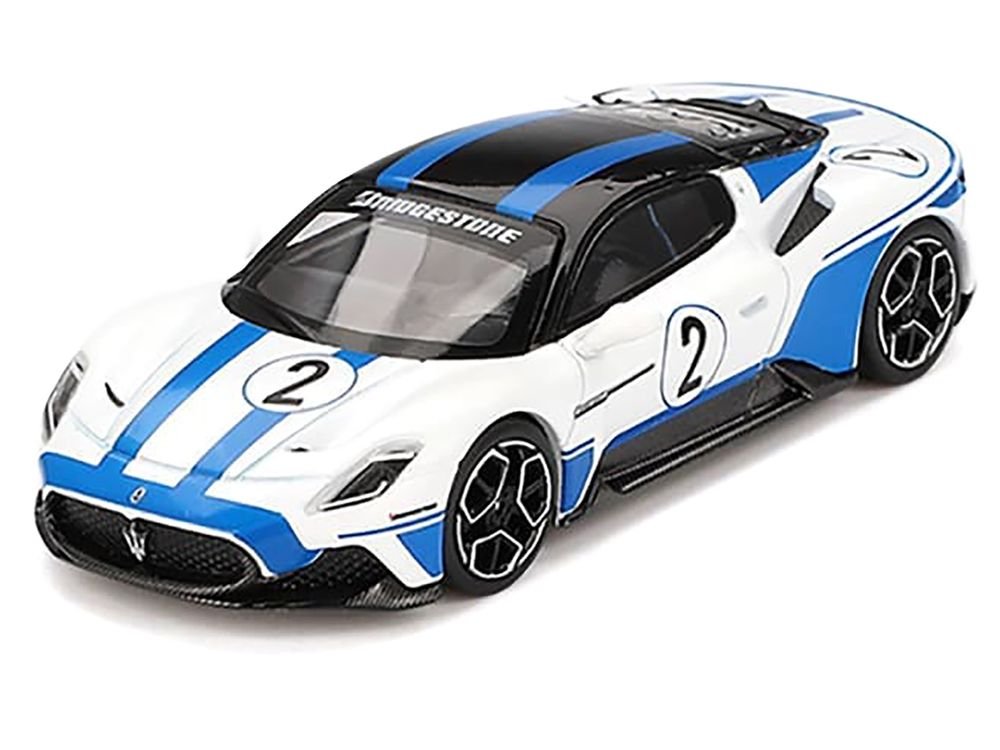 Maserati MC20 #2 White with Blue Stripes and Black Top "Maserati Performance Experience" 1/64 Diecast Model Car by BBR view 2