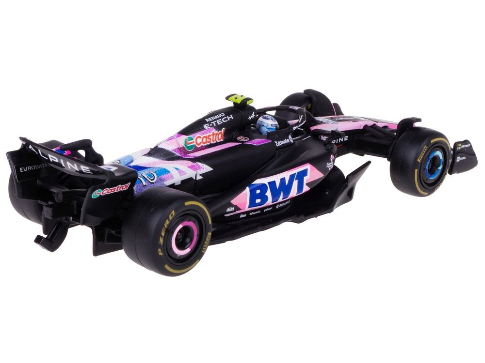 Alpine A524 #10 Pierre Gasly "BWT" "Formula One F1 World Championship" (2024) with Driver Figure and Display Case "Race" Series 1/43 Diecast Model Car by Bburago view 3