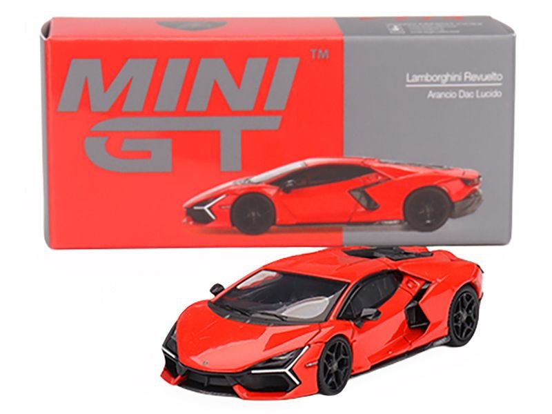 Lamborghini Revuelto Arancio Dac Lucido Orange Limited Edition to 7680 pieces Worldwide 1/64 Diecast Model Car by Mini GT view 4