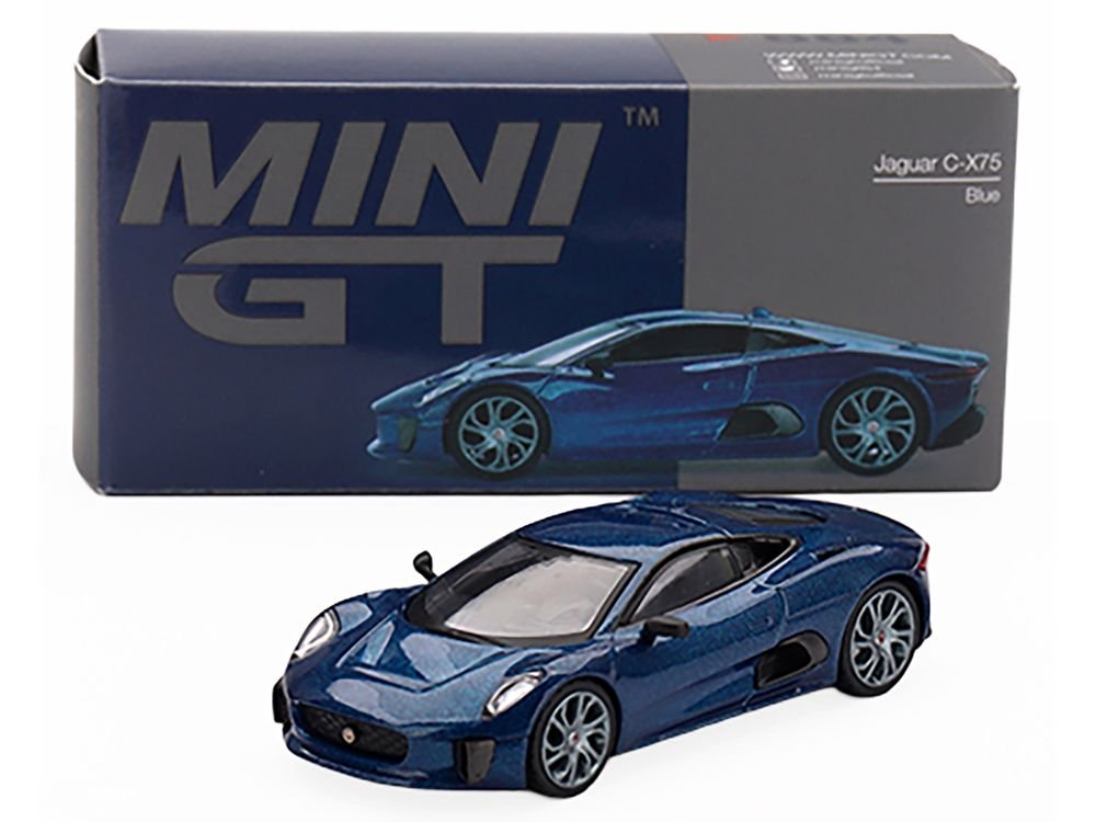 Jaguar C-X75 Blue Metallic Limited Edition 1/64 Diecast Model Car by Mini GT view 4
