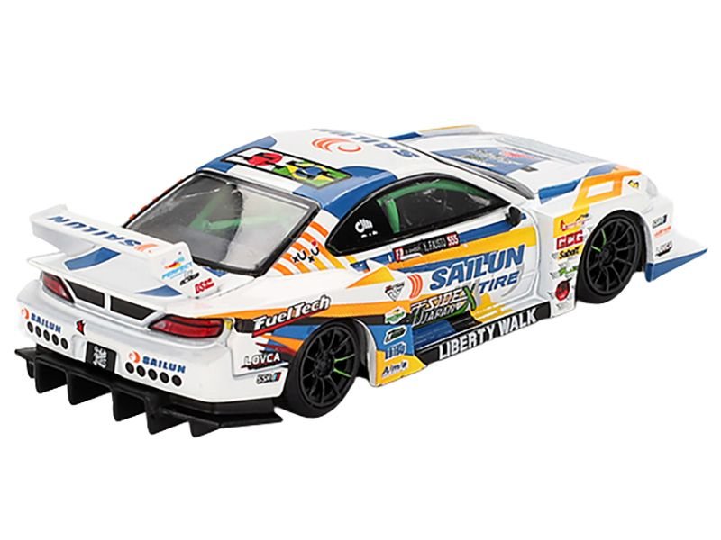 Nissan "LB-Super Silhouette" S15 SILVIA RHD (Right Hand Drive) #555 Yukio Fausto "Formula Drift Japan" (2023) Limited Edition 1/64 Diecast Model Car by Mini GT view 3