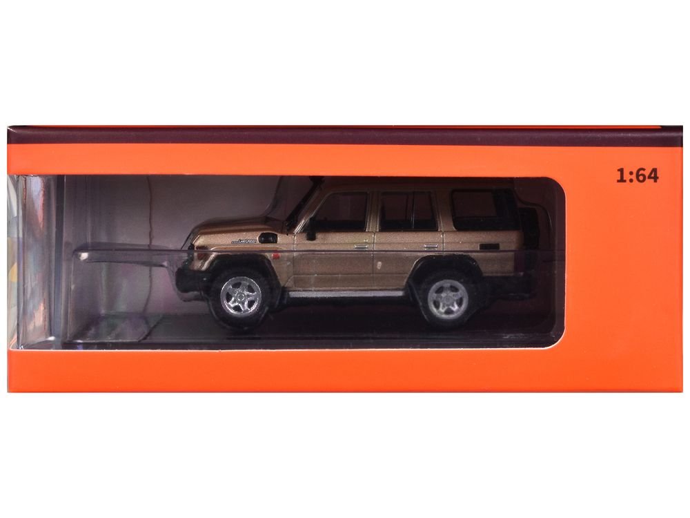 Toyota Land Cruiser (J76) Gold Metallic 1/64 Diecast Model Car by GCD view 3