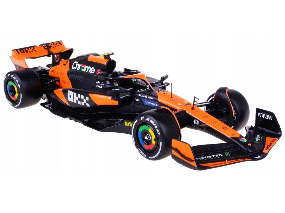 McLaren MCL38 #4 Lando Norris "OKX" Winner Formula One F1 "Miami GP" (2024) with Driver Figure "Race" Series 1/24 Diecast Model Car by Bburago view 3