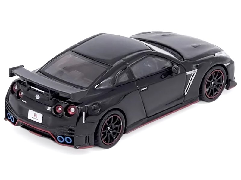 Nissan GT-R (R35) Nismo RHD (Right Hand Drive) Nismo Black with Carbon Hood and Top 1/64 Diecast Model Car by Inno Models view 2
