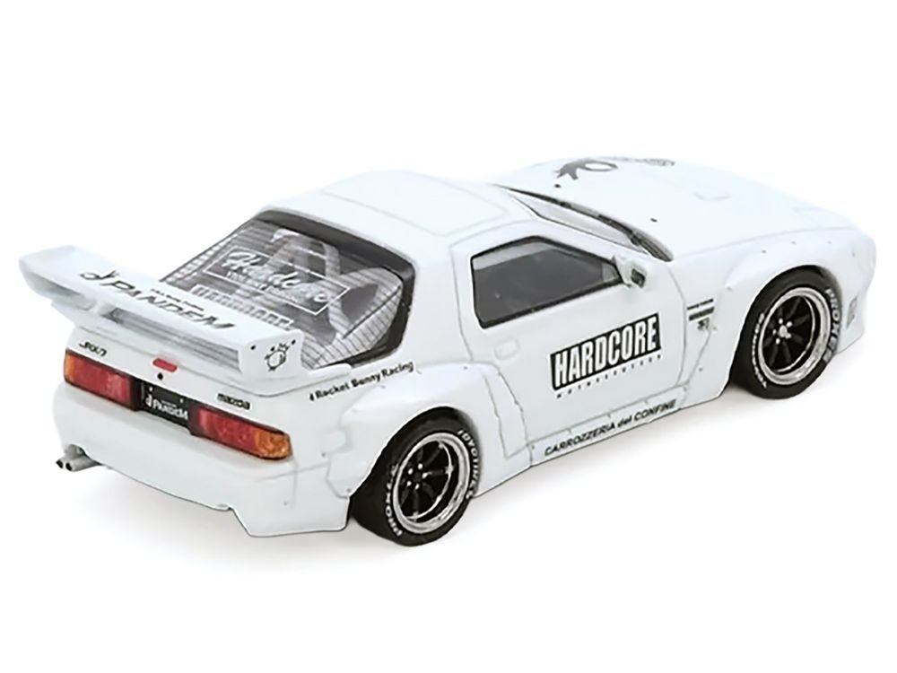 Mazda RX7 (FC3S) "Pandem Aero" Widebody Kit White with Graphics 1/64 Diecast Model Car by Inno Models view 2
