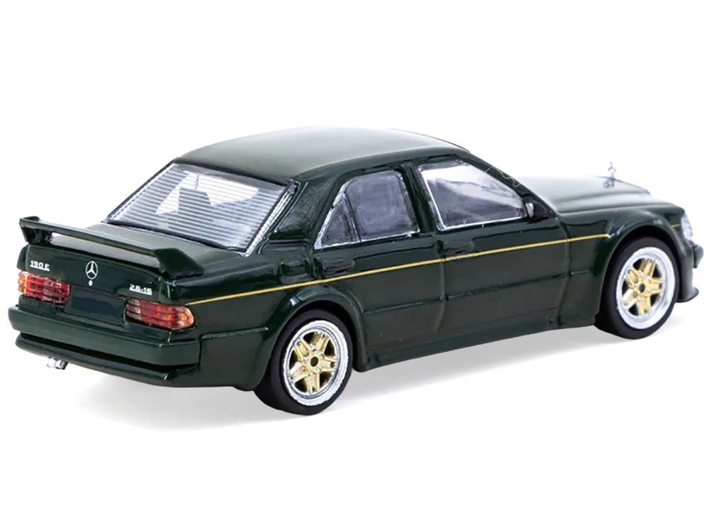 Mercedes-Benz 190 E 2.5-16 EVO 1 "Toyo Tires" Dark Green "Global64" Series 1/64 Diecast Model by Tarmac Works view 2