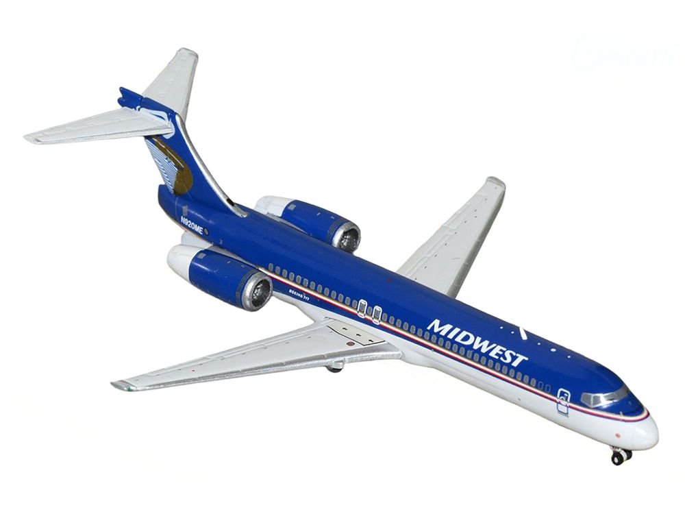 Boeing 717-200 Commercial Aircraft "Midwest Airlines" (N920ME) Blue and White 1/400 Diecast Model Airplane by GeminiJets view 2