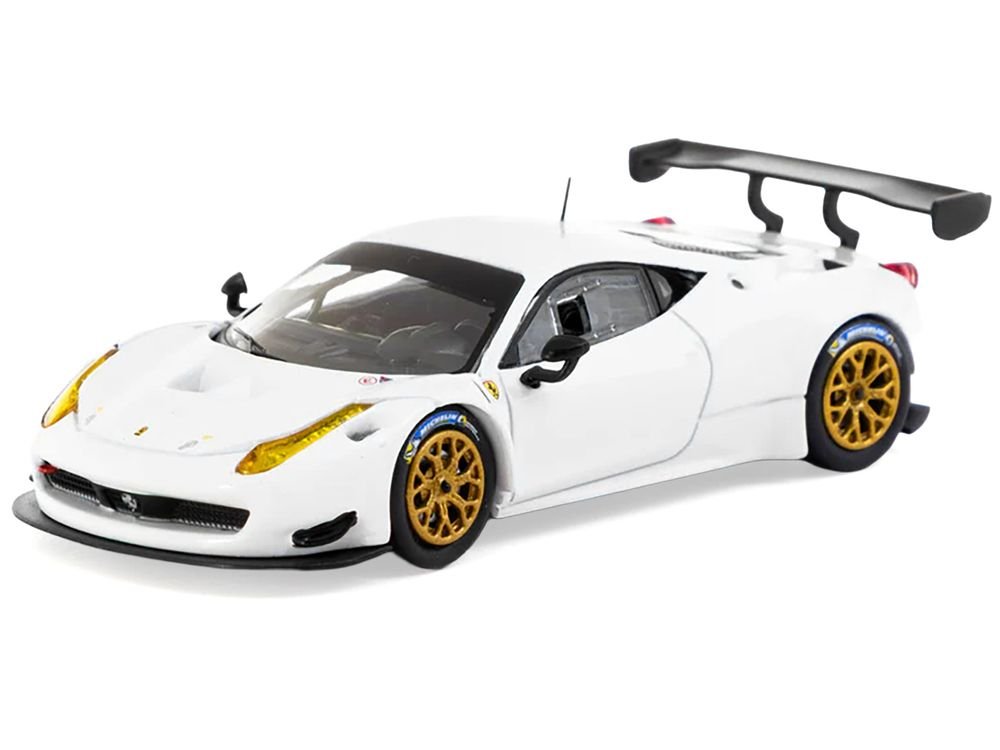 Ferrari 458 Italia GT3 White with Gold Wheels "Road64" Series 1/64 Diecast Model Car by Tarmac Works view 3