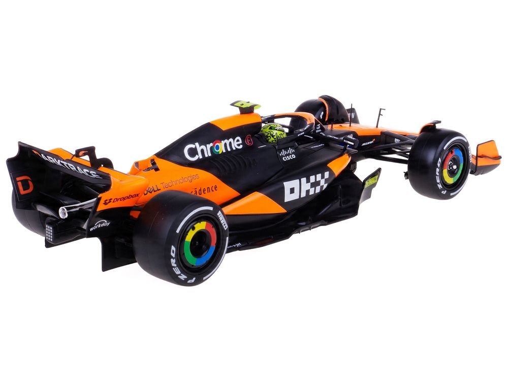 McLaren MCL38 #4 Lando Norris "OKX" Winner Formula One F1 "Miami GP" (2024) with Display Case 1/24 Diecast Model Car by Bburago view 3