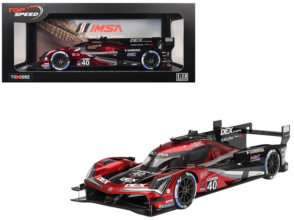 Acura ARX-06 GTP #40 Louis Deletraz - Colton Herta - Jordan Taylor "Wayne Taylor Racing with Andretti" Winner "12 Hours of Sebring" (2024) 1/18 Model Car by Top Speed