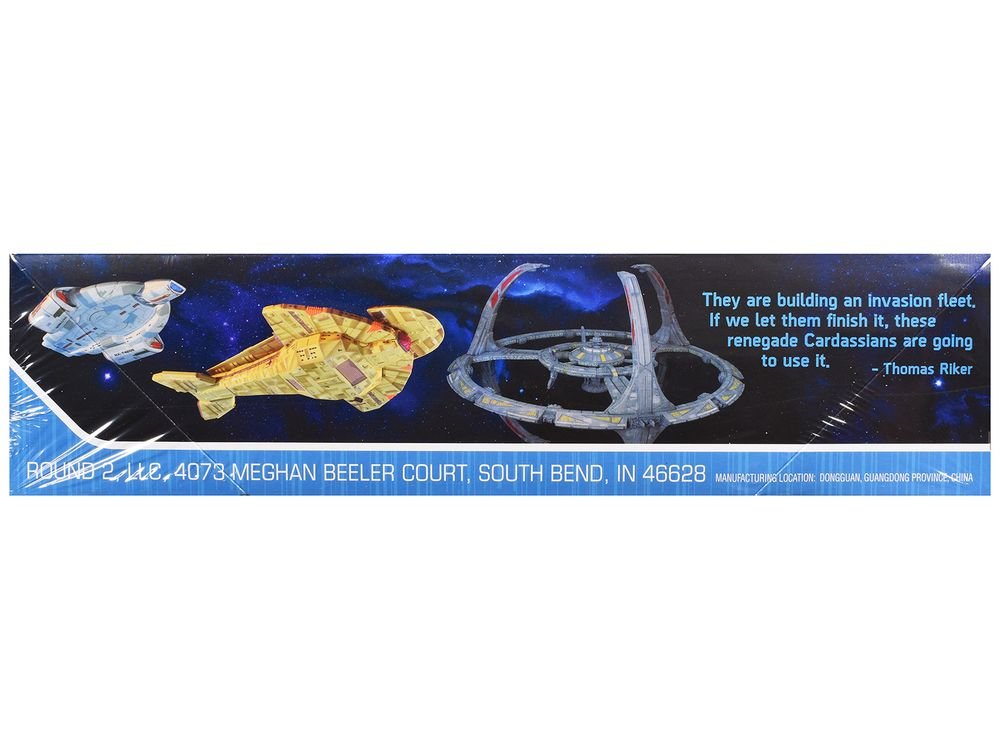 Skill 2 Model Kit Deep Space 9 Space Station with USS Defiant NX-74205 Space Ship and Cadassian Keldon-Class Cruiser "Star Trek: Deep Space Nine" (1993-1999) TV Series 1/3300 Scale Model by AMT view 3
