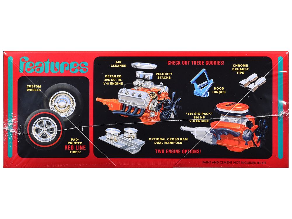 Skill 2 Model Kit 1969 Plymouth GTX Hardtop 1/25 Scale Model by AMT view 2