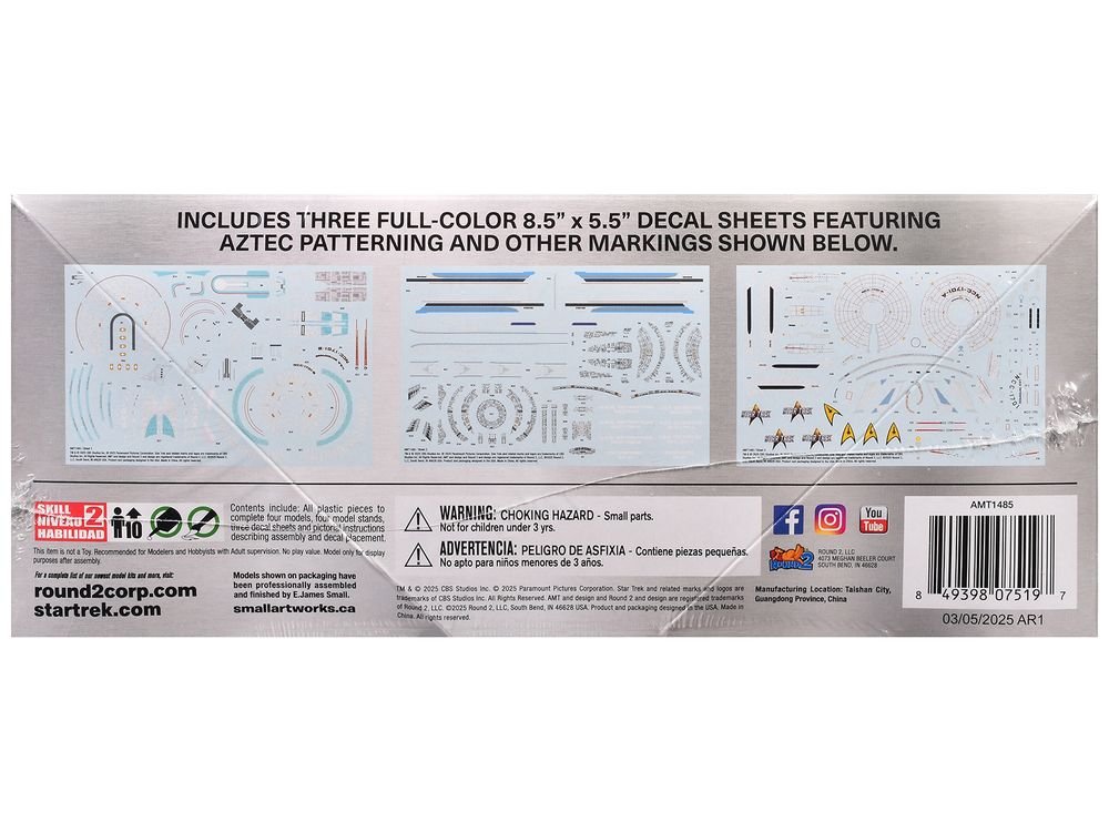 Skill 2 Model Kit U.S.S. Enterprise Four Ship Set "Star Trek" 1/2500 Scale Model by AMT view 2