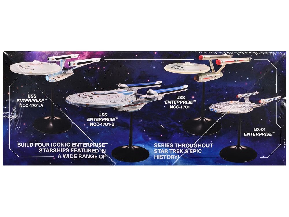 Skill 2 Model Kit U.S.S. Enterprise Four Ship Set "Star Trek" 1/2500 Scale Model by AMT view 3