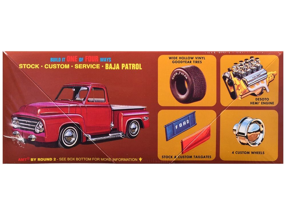 Skill 2 Model Kit 1953 Ford Pickup Truck "Baja Patrol" 1/25 Scale Model by AMT view 3