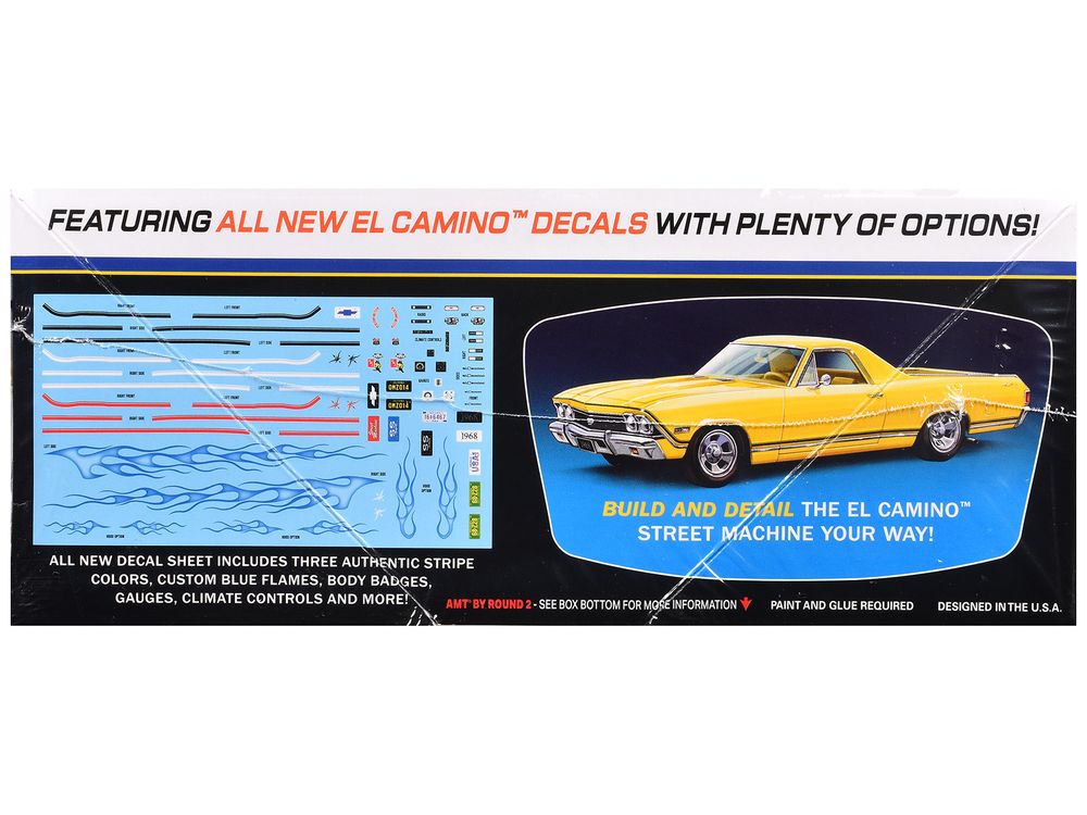 Skill 2 Model Kit 1968 Chevrolet El Camino Street Machine 1/25 Scale Model by AMT view 2