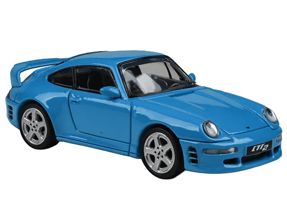 1995 RUF CTR2 Mexico Blue 1/64 Diecast Model Car by Paragon Models view 2