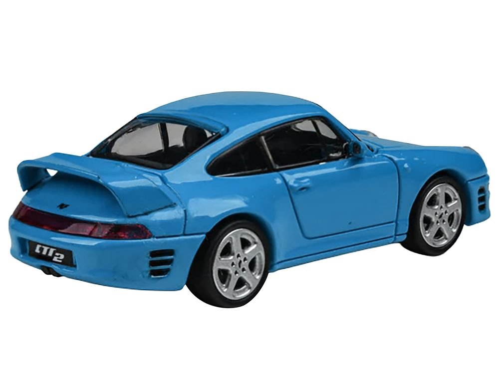 1995 RUF CTR2 Mexico Blue 1/64 Diecast Model Car by Paragon Models view 3