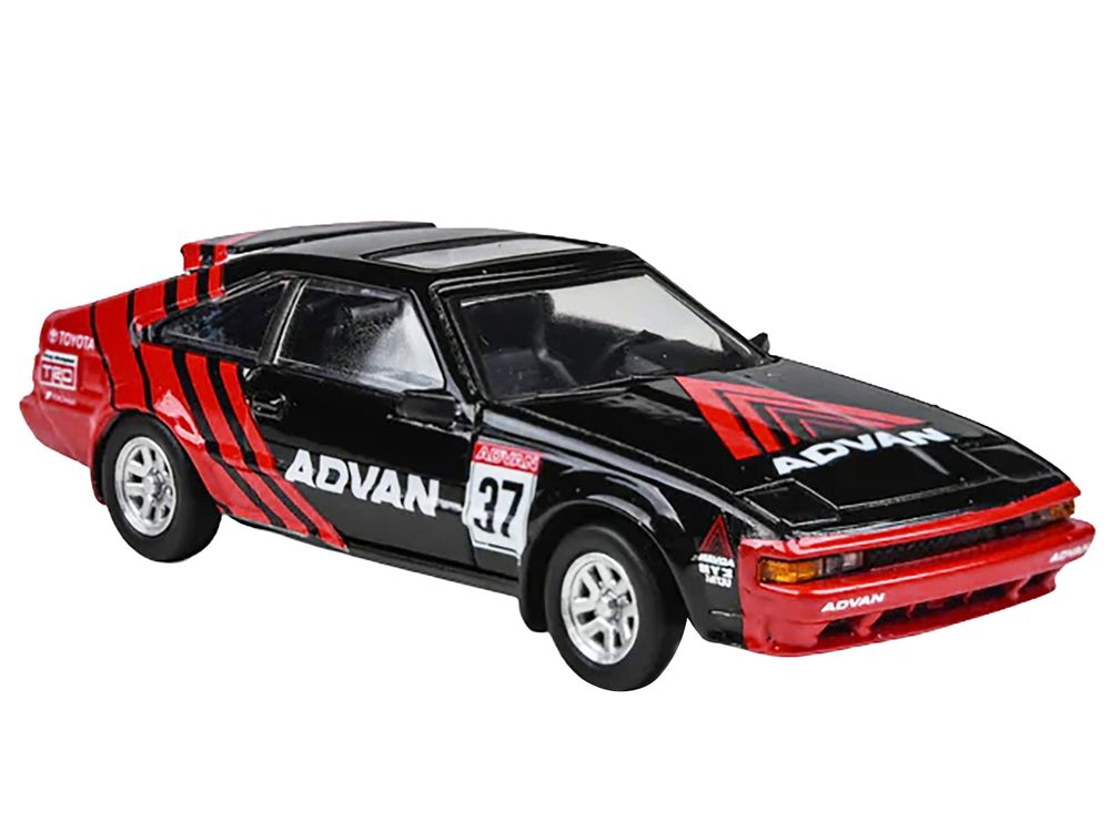 1984 Toyota Celica Supra #37 "ADVAN" Black and Red 1/64 Diecast Model Car by Paragon Models view 3