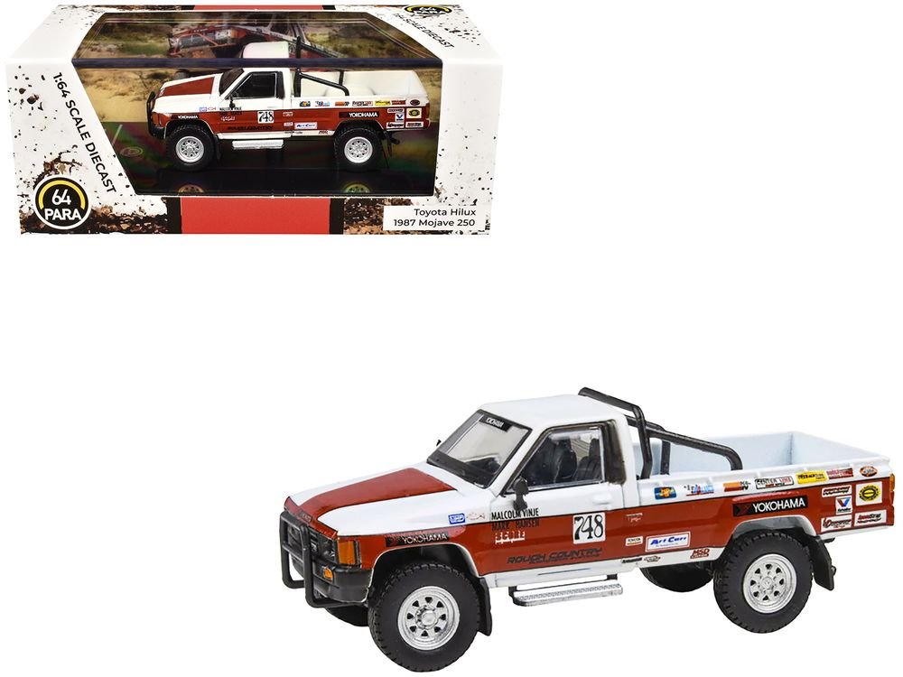 Toyota Hilux Pickup Truck #748 Malcolm Vinje - Mark Hansen "Mojave 250" (1987) 1/64 Diecast Model Car by Paragon Models