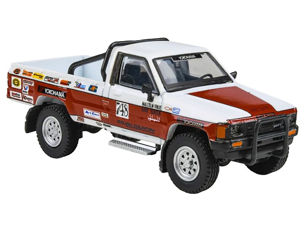 Toyota Hilux Pickup Truck #748 Malcolm Vinje - Mark Hansen "Mojave 250" (1987) 1/64 Diecast Model Car by Paragon Models view 4