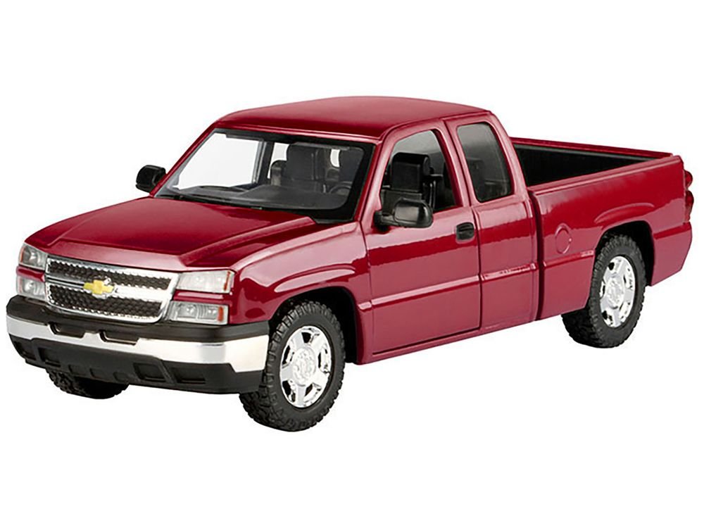 2006 Chevrolet Silverado 1500 Pickup Truck Red Metallic "Die-Cast Collection" Series 1/25 Diecast Model Car by Motormax view 2