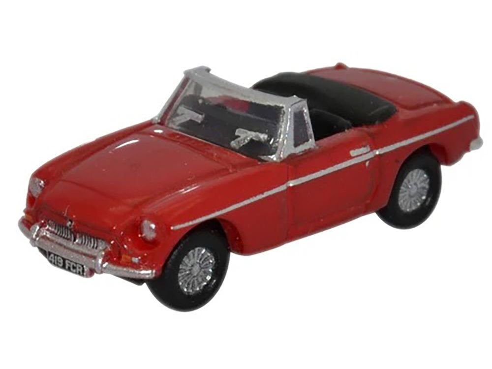 MG MGB Roadster RHD (Right Hand Drive) Tartan Red 1/148 (N) Scale Diecast Model Car by Oxford Diecast view 2