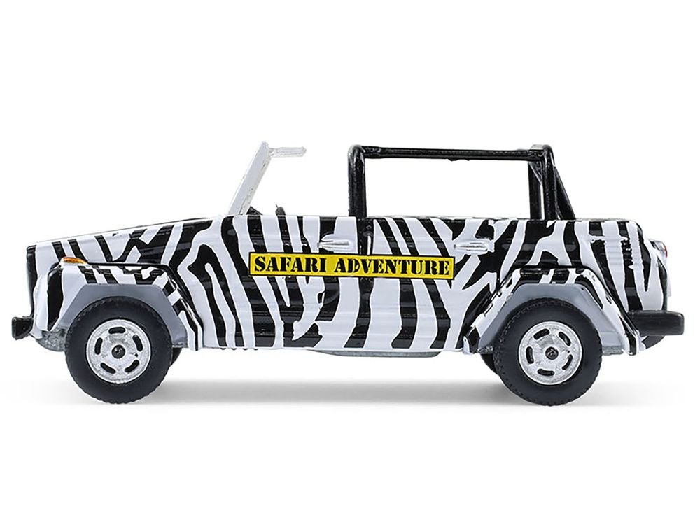 1974 Volkswagen Thing (Type 181) "Safari Adventure" Black and White Zebra Stripes "Club Vee-Dub" Series 21 1/64 Diecast Model Car by Greenlight view 2