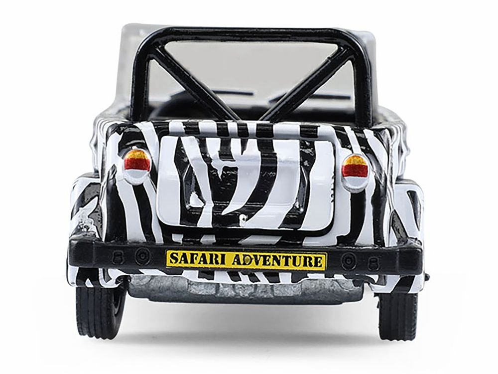 1974 Volkswagen Thing (Type 181) "Safari Adventure" Black and White Zebra Stripes "Club Vee-Dub" Series 21 1/64 Diecast Model Car by Greenlight view 5
