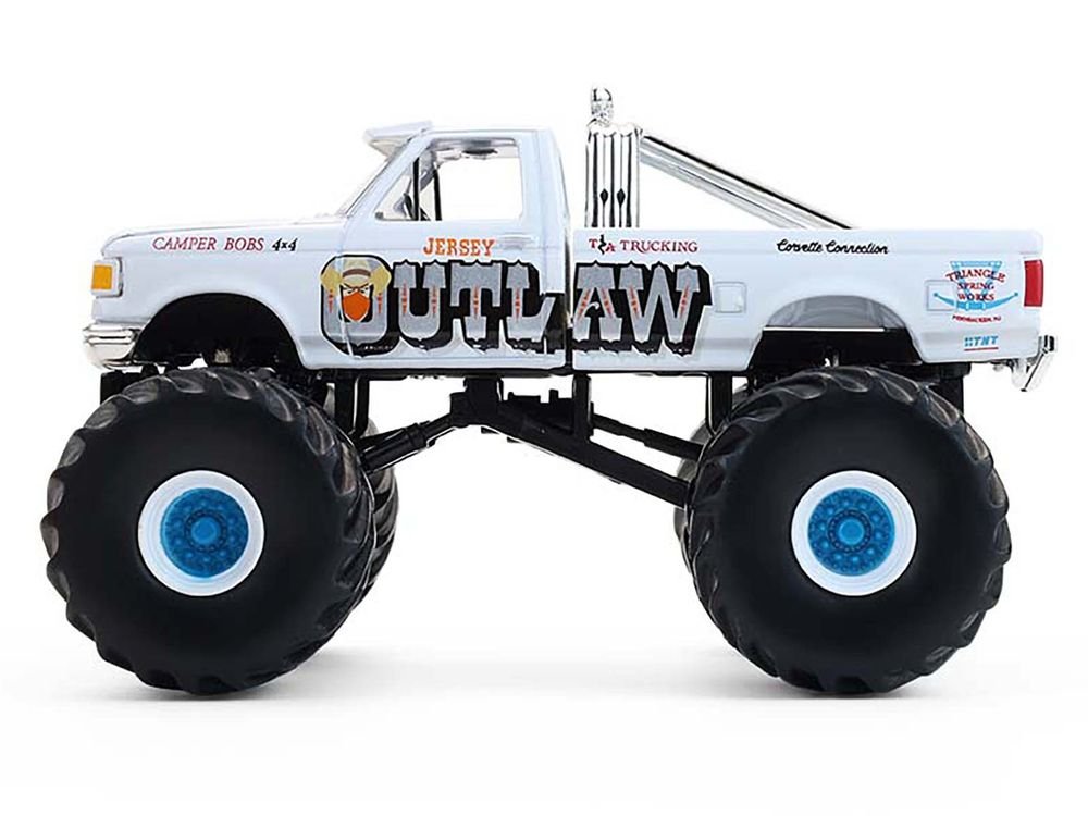 1988 Ford F-150 Monster Truck "Jersey Outlaw" White "Kings of Crunch" Series 16 1/64 Diecast Model Car by Greenlight view 2