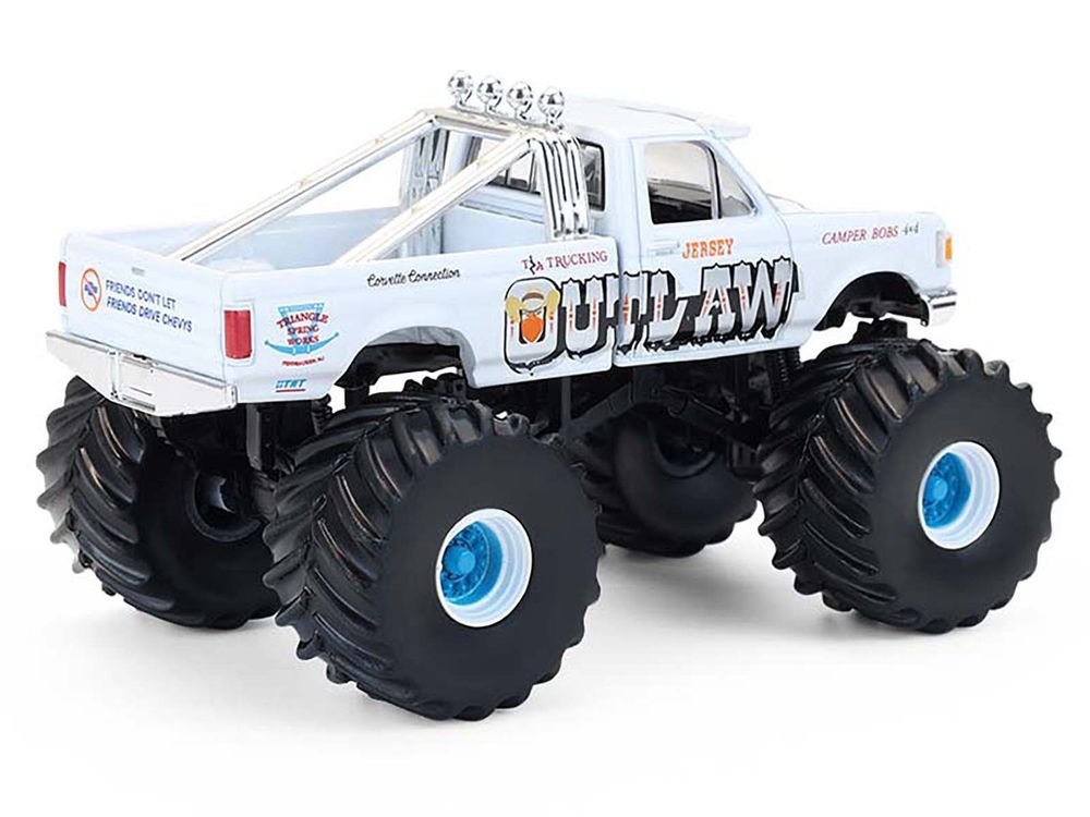 1988 Ford F-150 Monster Truck "Jersey Outlaw" White "Kings of Crunch" Series 16 1/64 Diecast Model Car by Greenlight view 3