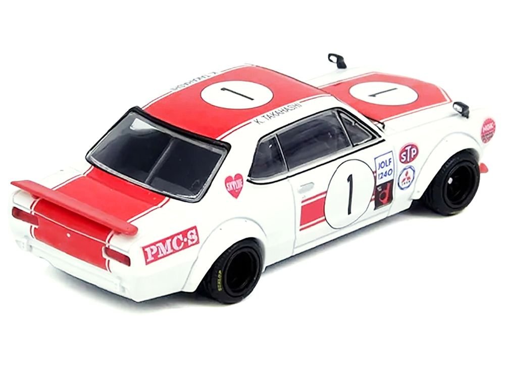 Nissan Skyline 2000 GT-R (KPGC10) #1 RHD (Right Hand Drive) Takahashi Kinimitsu "Fuji Masters 250km" (1971) 1/64 Diecast Model Car by Inno Models view 2