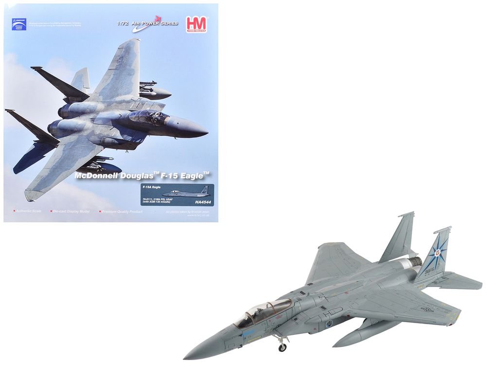 McDonnell Douglas F-15A Eagle Fighter Aircraft "76-0111 318th Fighter Interceptor Squadron" United States Air Force "Air Power Series" 1/72 Diecast Model by Hobby Master