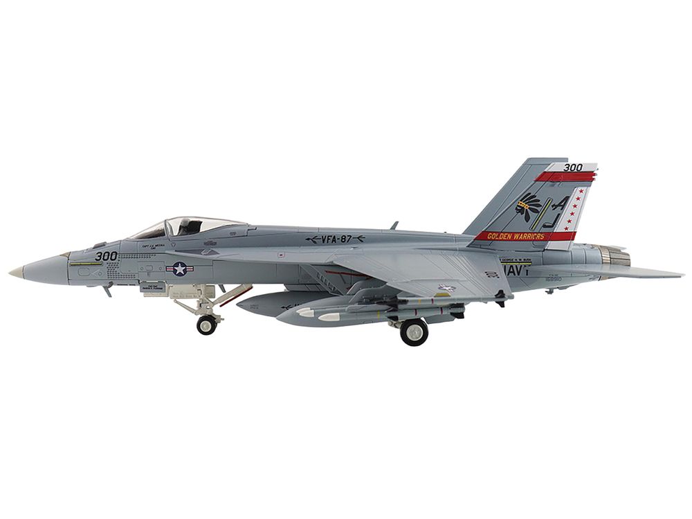 Boeing F/A-18E Super Hornet Fighter Aircraft "168910 Golden Warriors VFA-87 Operation Inherent Resolve" (2017) United States Navy "Air Power Series" 1/72 Diecast Model by Hobby Master view 2