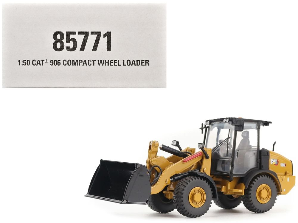 CAT Caterpillar 906 Compact Wheel Loader Yellow with Operator "High Line Series" 1/50 Diecast Model by Diecast Masters