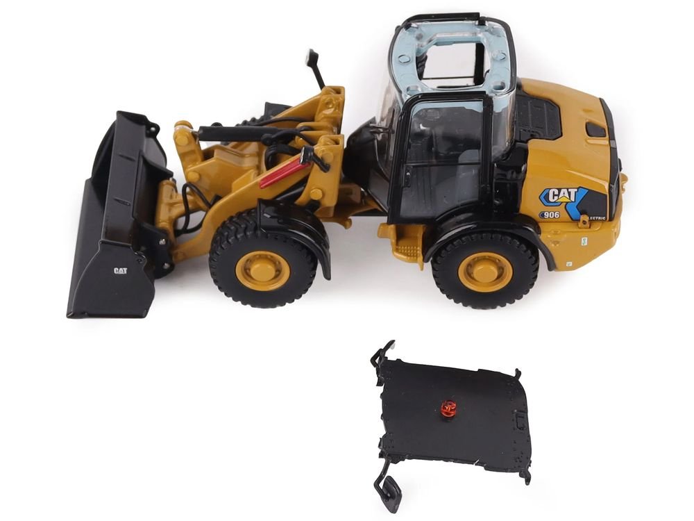CAT Caterpillar 906 Electric Compact Wheel Loader Yellow with Operator "High Line Series" 1/50 Diecast Model by Diecast Masters view 3