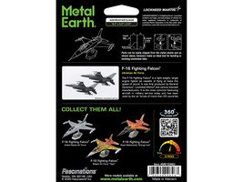 Model Kit Lockheed Martin F-16 Fighting Falcon Aircraft "Ukrainian Air Force" (Moderate Difficulty) Steel Model by Metal Earth view 5