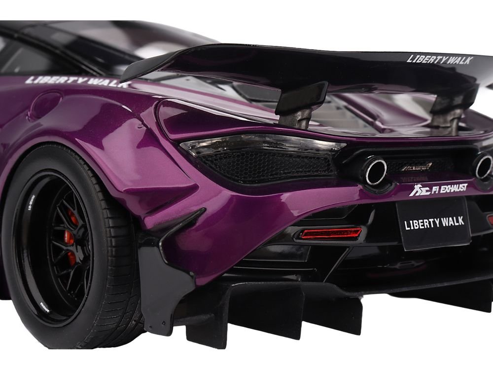McLaren 720S "LB-Works" Purple Metallic with Black Top 1/18 Model Car by Top Speed view 4