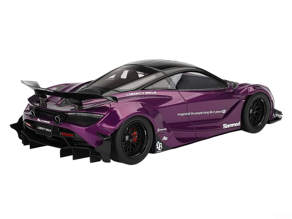 McLaren 720S "LB-Works" Purple Metallic with Black Top 1/18 Model Car by Top Speed view 5