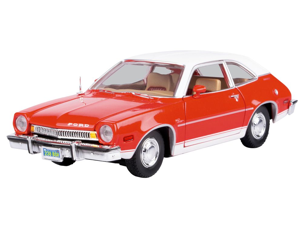 1974 Ford Pinto Orange with White Top "Forgotten Classics" Series 1/24 Diecast Model Car by Motormax view 2