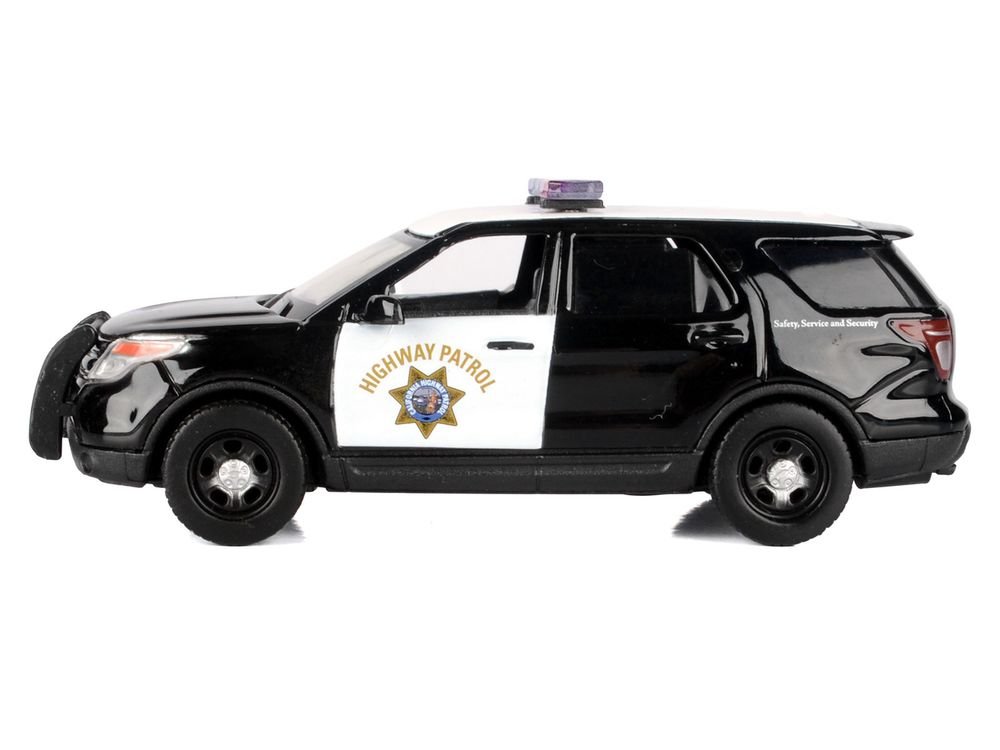 2015 Ford Police Interceptor Utility "California Highway Patrol" Black and White "Law Enforcement and Public Service" Series 1/43 Diecast Model Car by Motormax view 2