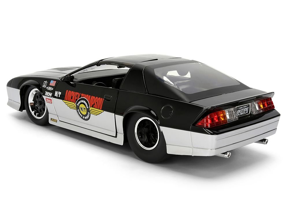 1985 Chevrolet Camaro Z28 "Mickey Thompson" Black and Silver Metallic "Bigtime Muscle" Series 1/24 Diecast Model Car by Jada view 5