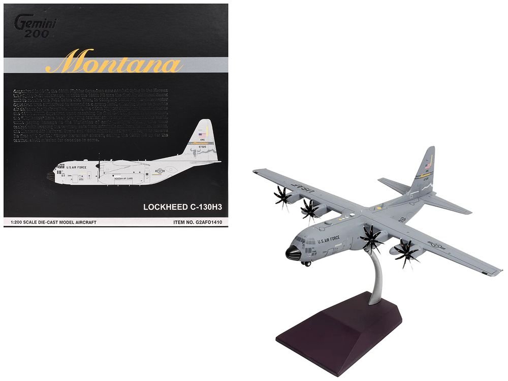 Lockheed C-130H3 Hercules Transport Aircraft "Montana Air National Guard Great Falls ANGB" United States Air Force "Gemini 200" Series 1/200 Diecast Model Airplane by GeminiJets