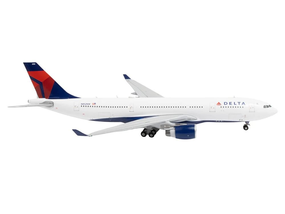 Airbus A330-200 Commercial Aircraft "Delta Air Lines" (N852NW) White with Red and Blue Tail 1/400 Diecast Model Airplane by GeminiJets view 3