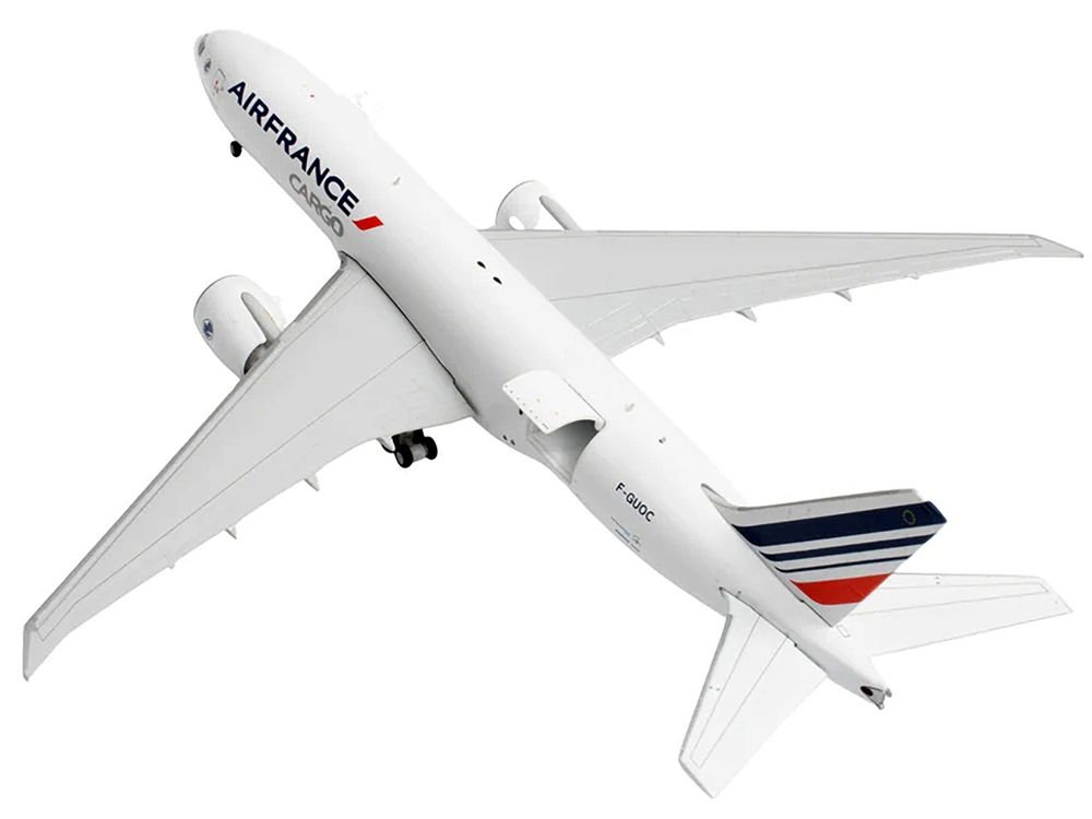 Boeing 777F Commercial Aircraft "Air France Cargo" (F-GUOC) White with Red and Blue Striped Tail "Interactive Series" 1/400 Diecast Model Airplane by GeminiJets view 3