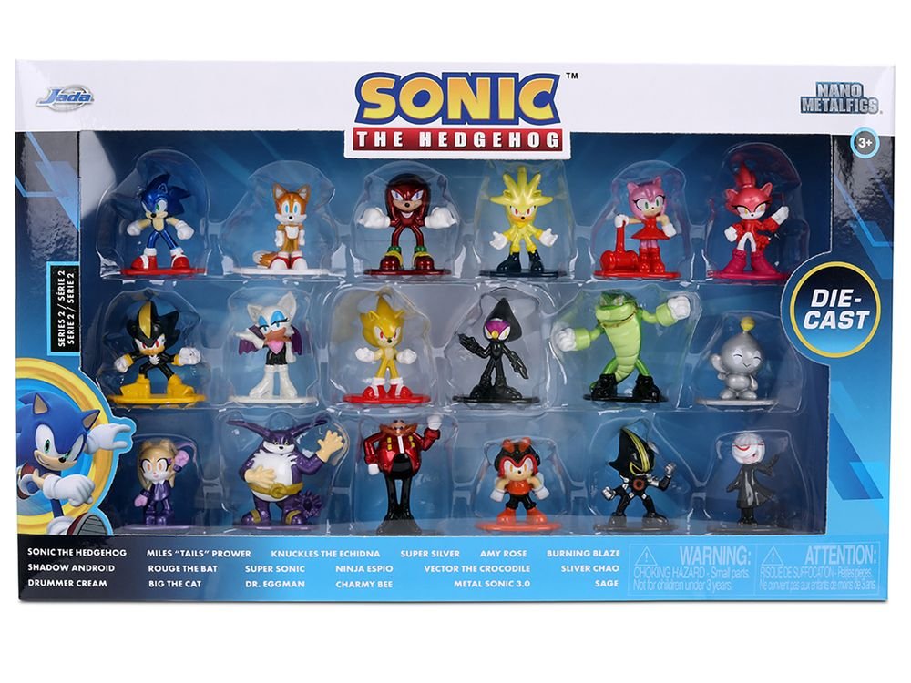 "Sonic The Hedgehog" Set of 18 Diecast Figures Wave 2 "Nano Metalfigs" Series Diecast Models by Jada view 3