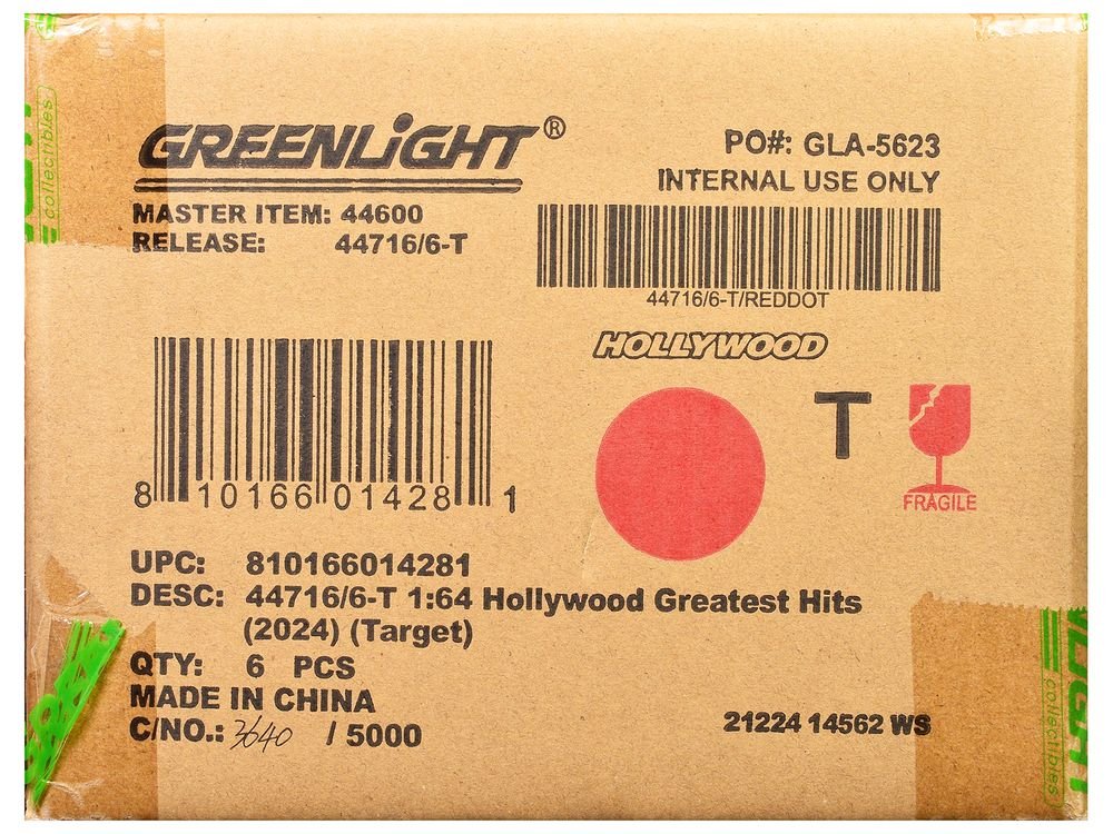 "Hollywood Greatest Hits" (2024) Set of 6 pieces 1/64 Diecast Model Cars by Greenlight view 2