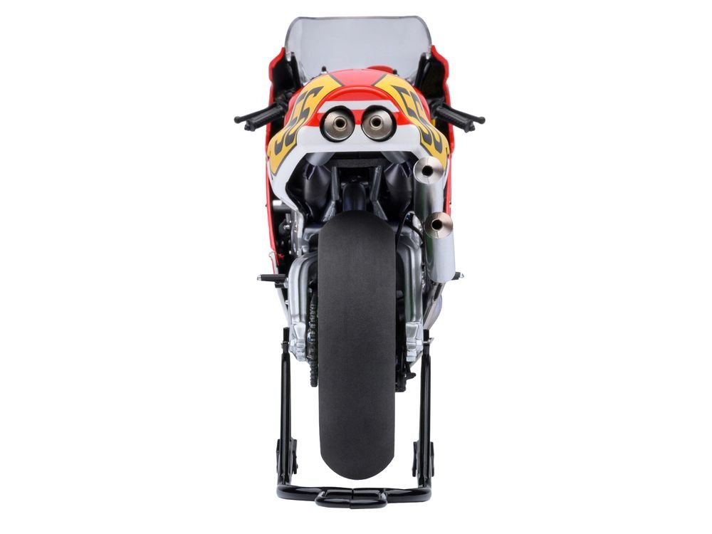 Honda NSR500 WGP500 Motorcycle #56 Red and White with Helmet "Baribari Legend" (1986) OVA 1/12 Model by Autoart view 4