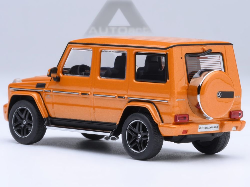 2017 Mercedes-Benz AMG G 63 Sunset Beam Orange 1/64 Model Car by Autoart view 3