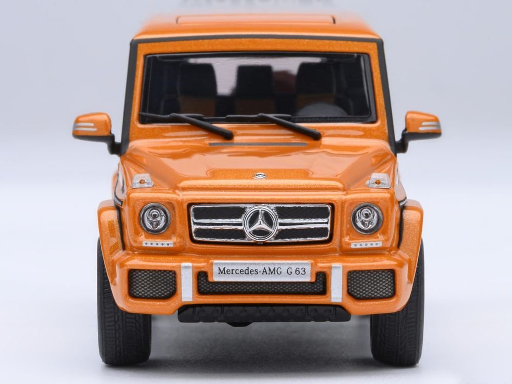 2017 Mercedes-Benz AMG G 63 Sunset Beam Orange 1/64 Model Car by Autoart view 4